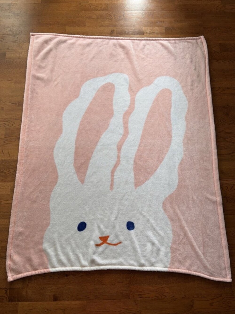 Room Essentials Easter Bunny Rabbit Peeps Fleece Throw Blanket 50"x60"Pink White